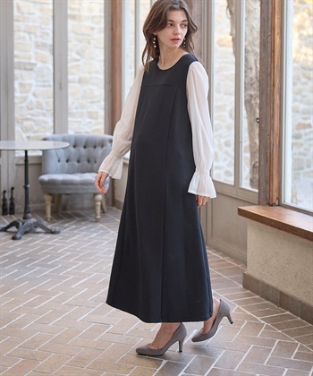 Rosemadame シフォンスリーブ ストレッチジョーゼットワンピース（マタニティ/授乳服）授乳口付き 授乳楽々 妊婦服 産前・産後対応_subthumb_4