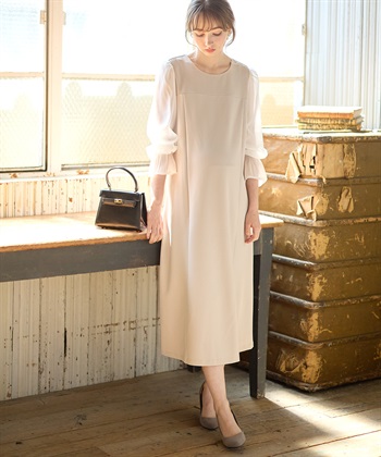 Rosemadame シフォンスリーブ ストレッチジョーゼットワンピース（マタニティ/授乳服）授乳口付き 授乳楽々 妊婦服 産前・産後対応_subthumb_11