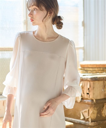 Rosemadame シフォンスリーブ ストレッチジョーゼットワンピース（マタニティ/授乳服）授乳口付き 授乳楽々 妊婦服 産前・産後対応_subthumb_18