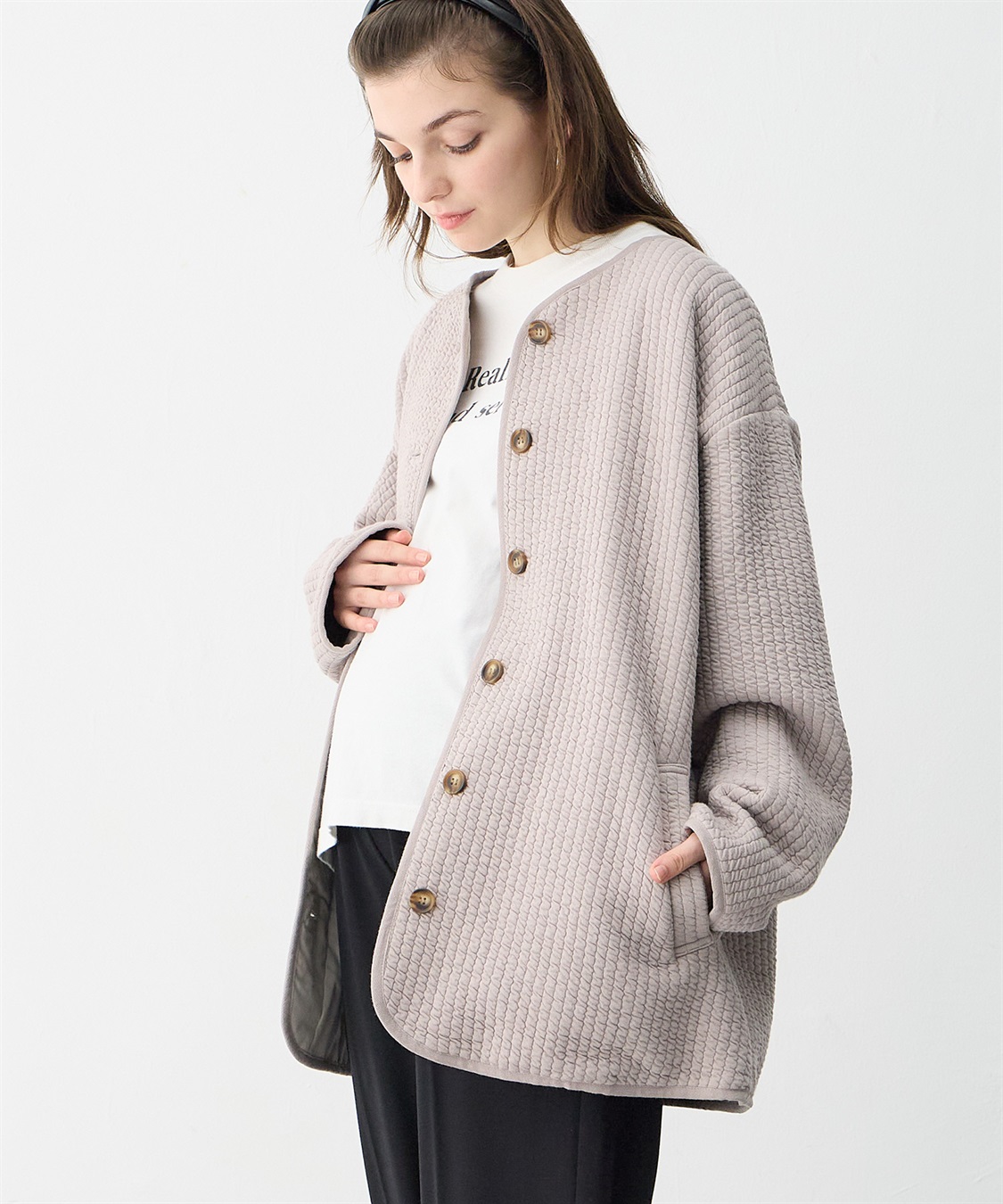 Rosemadame キルトママコート(マタニティ&授乳服）授乳口付き 授乳楽々 妊婦服 産前・産後対応_sub_10