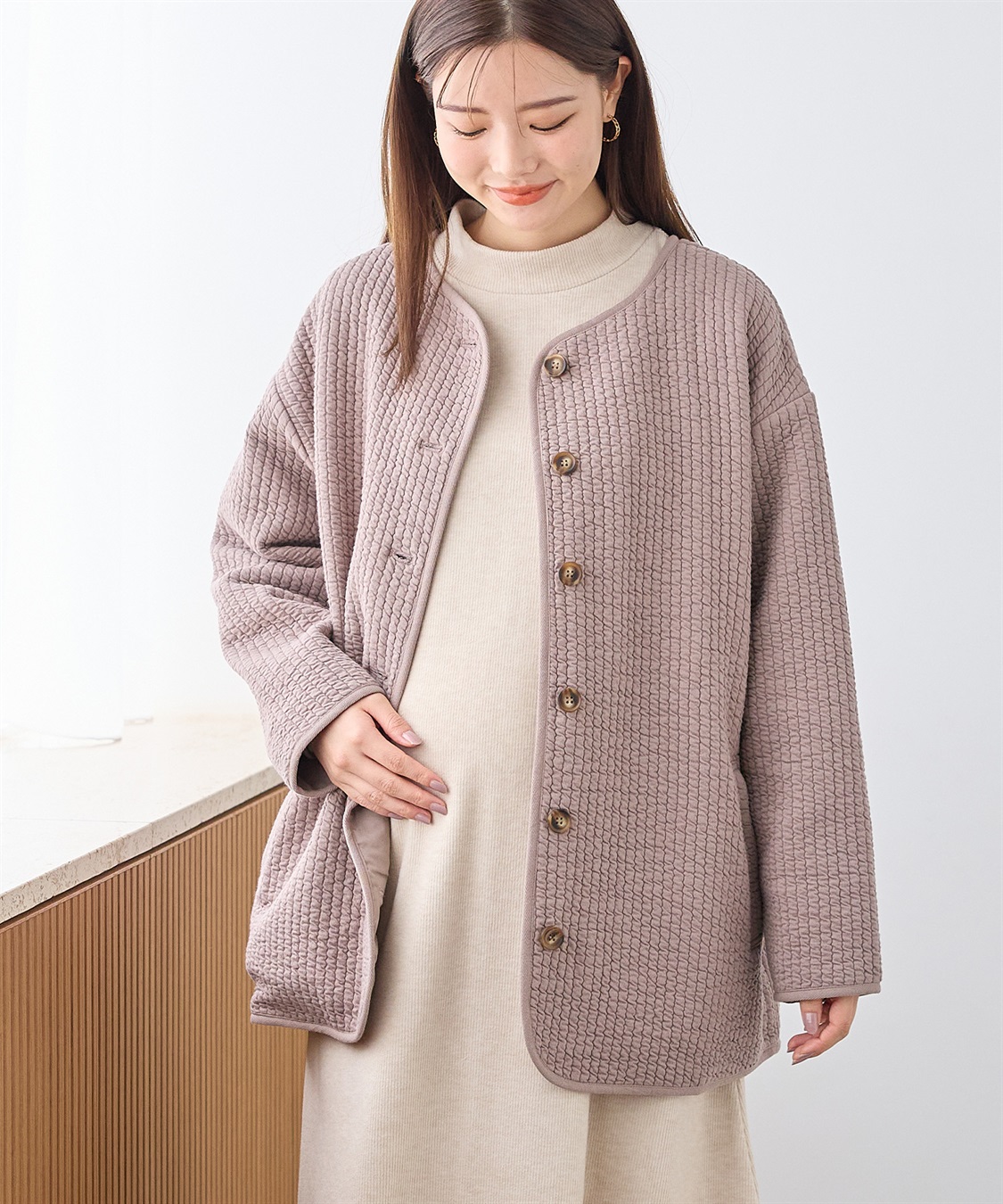 Rosemadame キルトママコート(マタニティ&授乳服）授乳口付き 授乳楽々 妊婦服 産前・産後対応_sub_17