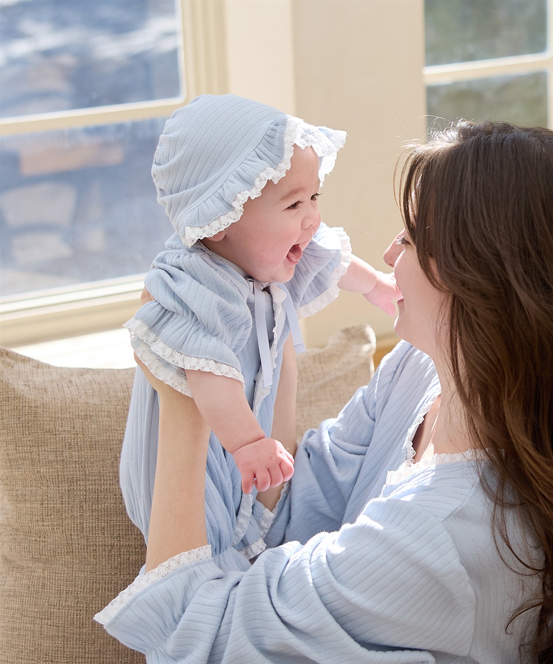 Rosemadame リブ× レース ベビー退院着セット_sub_1