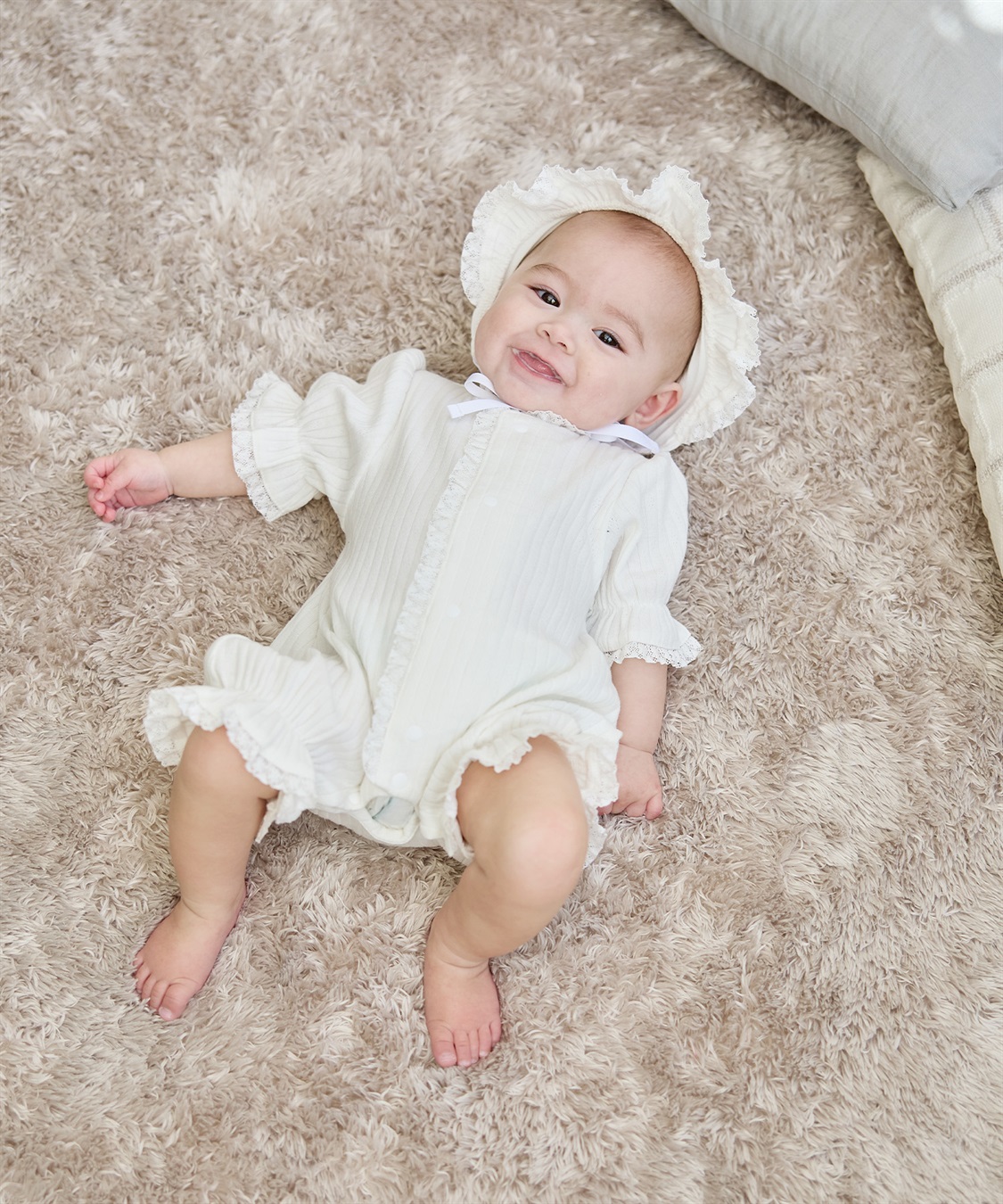 Rosemadame リブ× レース ベビー退院着セット_sub_3