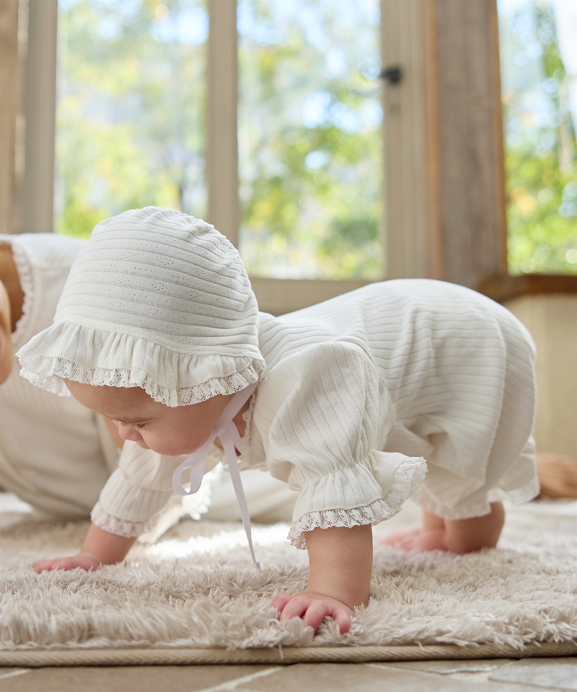 Rosemadame リブ× レース ベビー退院着セット_sub_4