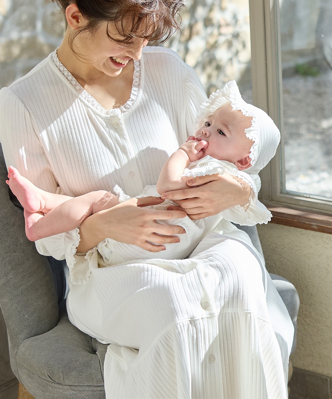 Rosemadame リブ× レース ベビー退院着セット_sub_6