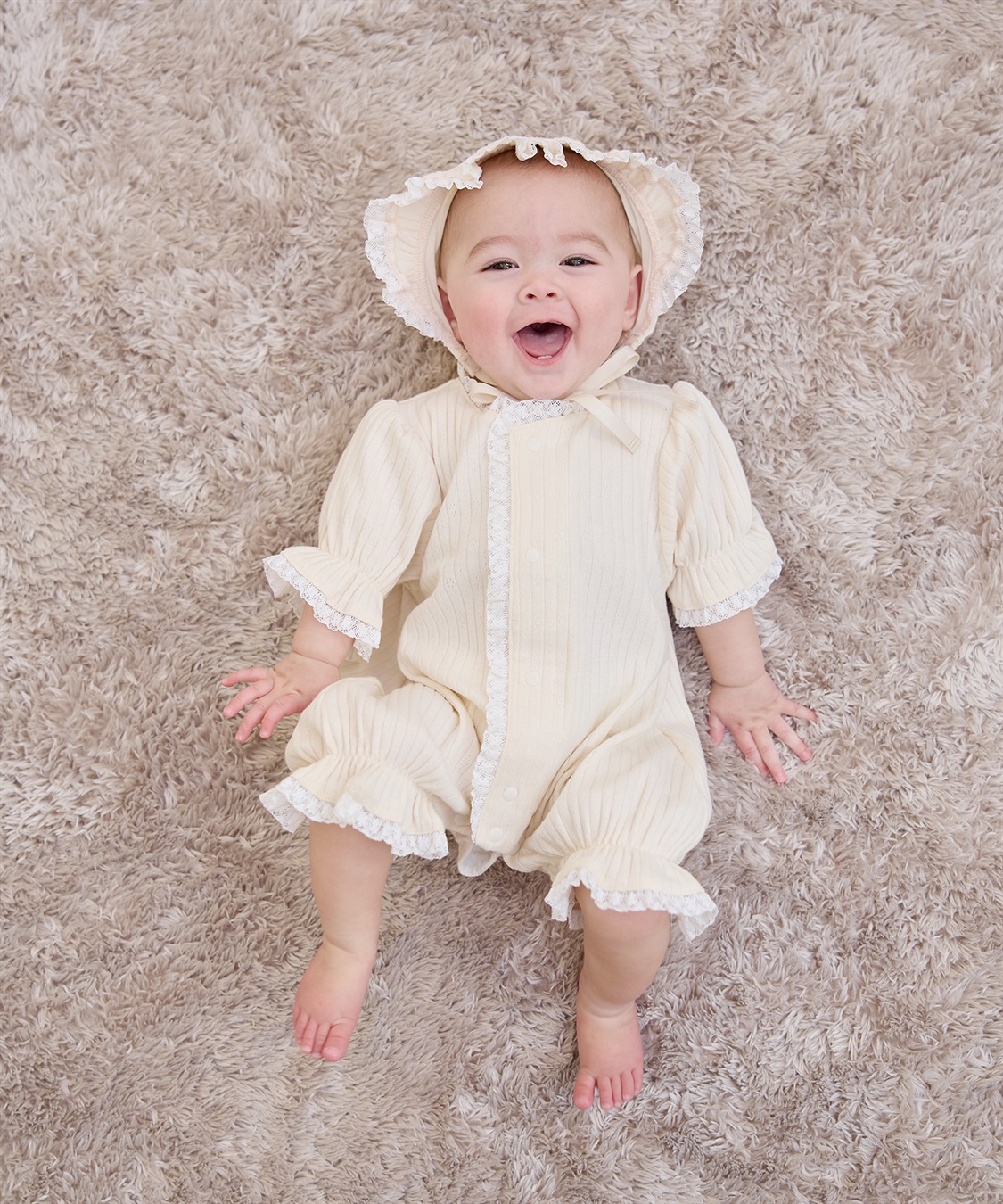 Rosemadame リブ× レース ベビー退院着セット_sub_8