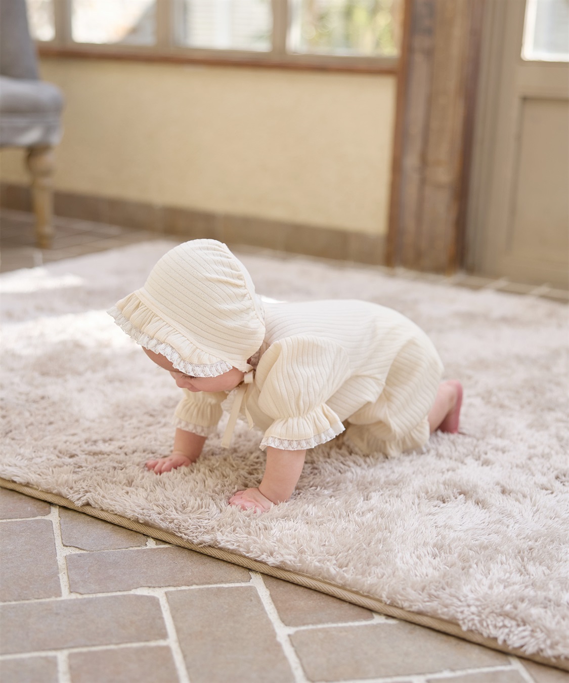 Rosemadame リブ× レース ベビー退院着セット_sub_9