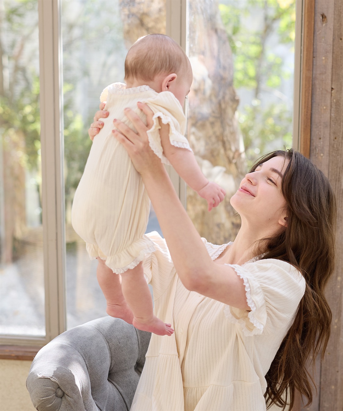 Rosemadame リブ× レース ベビー退院着セット_sub_10