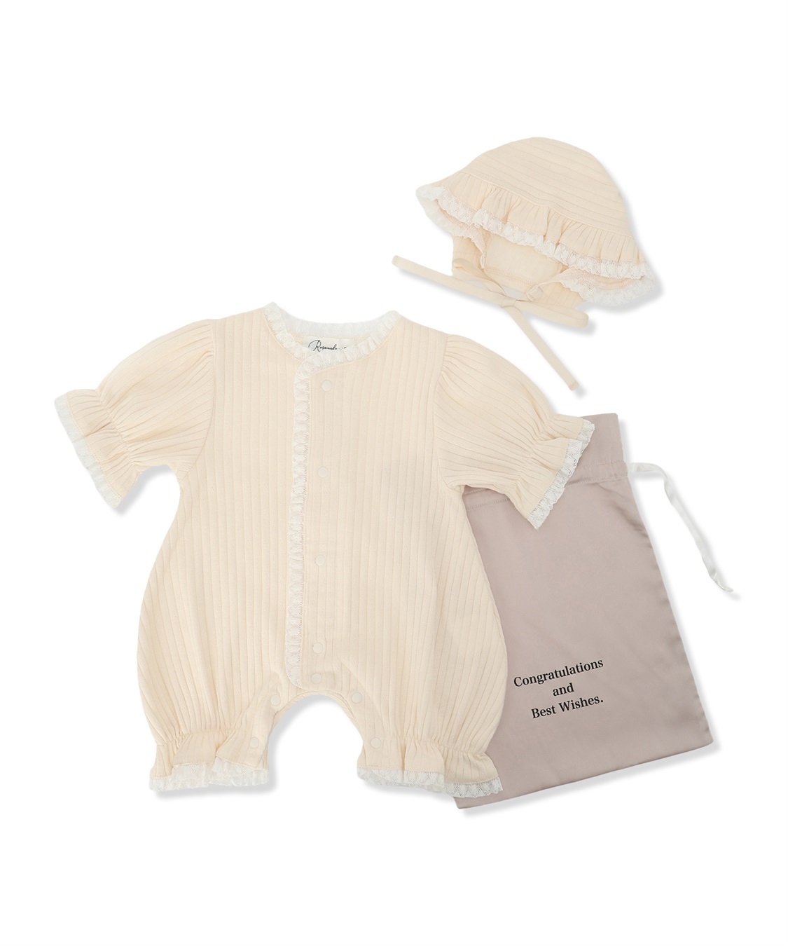 Rosemadame リブ× レース ベビー退院着セット_sub_12