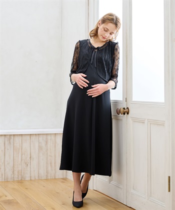 Rosemadame レースボレロドッキング フォーマルワンピース（マタニティ/授乳服）授乳口付き 授乳楽々 妊婦服 産前・産後対応_subthumb_1