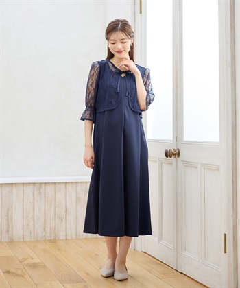 Rosemadame レースボレロドッキング フォーマルワンピース（マタニティ/授乳服）授乳口付き 授乳楽々 妊婦服 産前・産後対応_subthumb_2