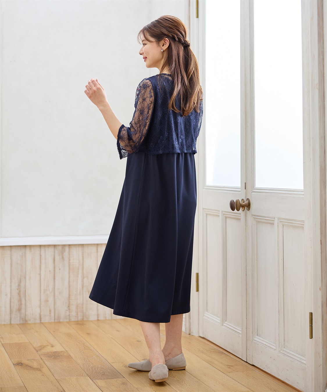 Rosemadame レースボレロドッキング フォーマルワンピース（マタニティ/授乳服）授乳口付き 授乳楽々 妊婦服 産前・産後対応_sub_18