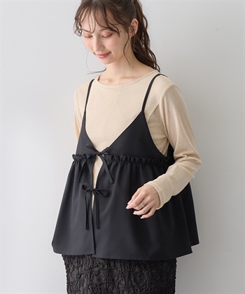 Rosemadame シアーカットソー×フレアキャミセット(マタニティ&授乳服）授乳口付き 授乳楽々 妊婦服 産前・産後対応_subthumb_1