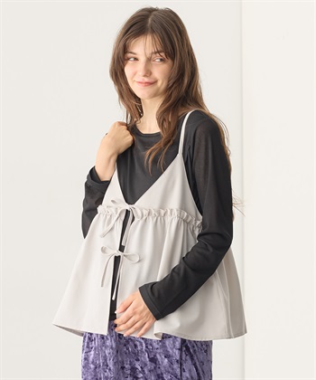Rosemadame シアーカットソー×フレアキャミセット(マタニティ&授乳服）授乳口付き 授乳楽々 妊婦服 産前・産後対応_subthumb_2