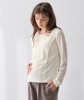Rosemadame シアーカットソー×フレアキャミセット(マタニティ&授乳服）授乳口付き 授乳楽々 妊婦服 産前・産後対応_subthumb_6