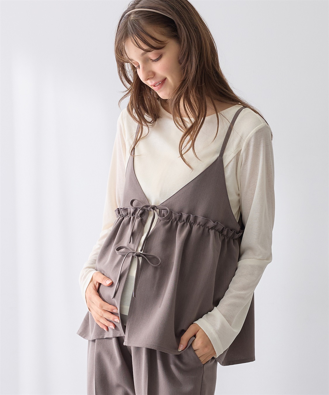 Rosemadame シアーカットソー×フレアキャミセット(マタニティ&授乳服）授乳口付き 授乳楽々 妊婦服 産前・産後対応_sub_11