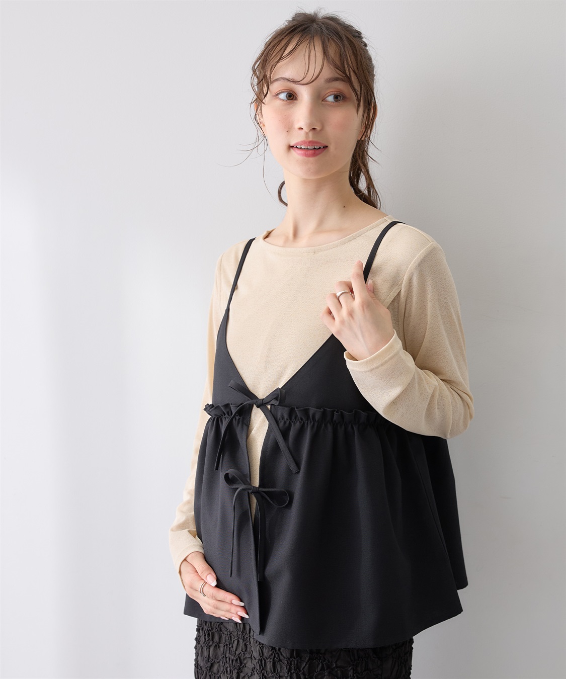 Rosemadame シアーカットソー×フレアキャミセット(マタニティ&授乳服）授乳口付き 授乳楽々 妊婦服 産前・産後対応_sub_15