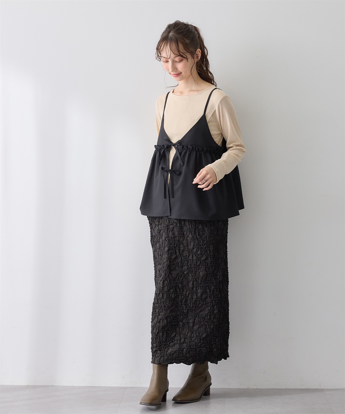 Rosemadame シアーカットソー×フレアキャミセット(マタニティ&授乳服）授乳口付き 授乳楽々 妊婦服 産前・産後対応_sub_16