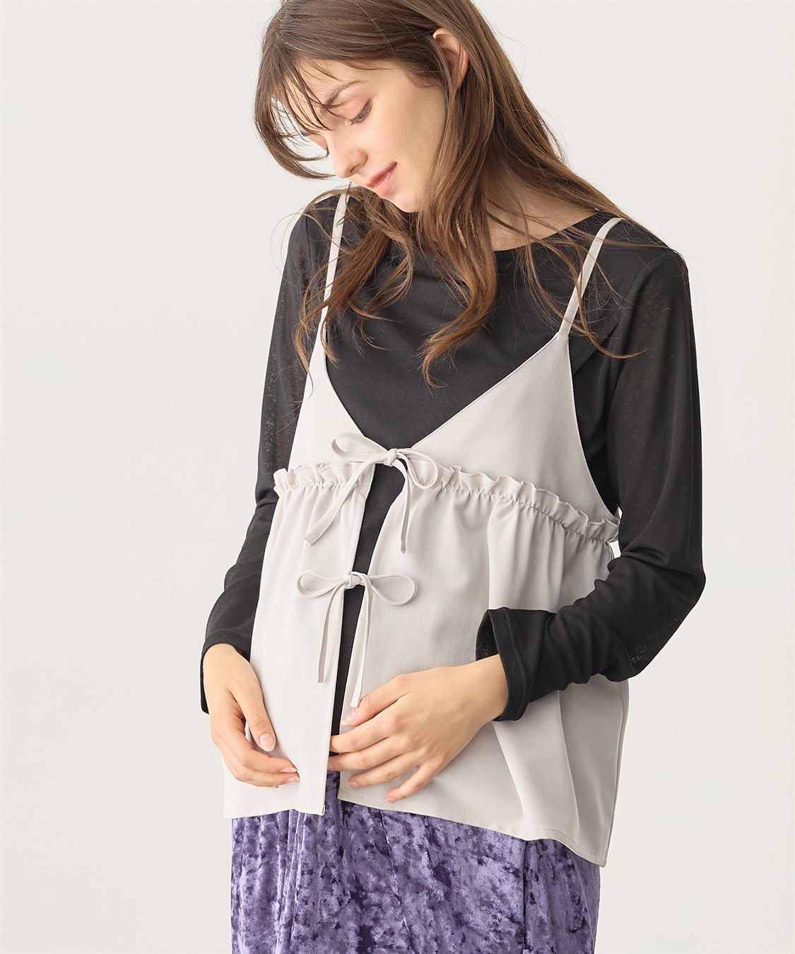 Rosemadame シアーカットソー×フレアキャミセット(マタニティ&授乳服）授乳口付き 授乳楽々 妊婦服 産前・産後対応_sub_18