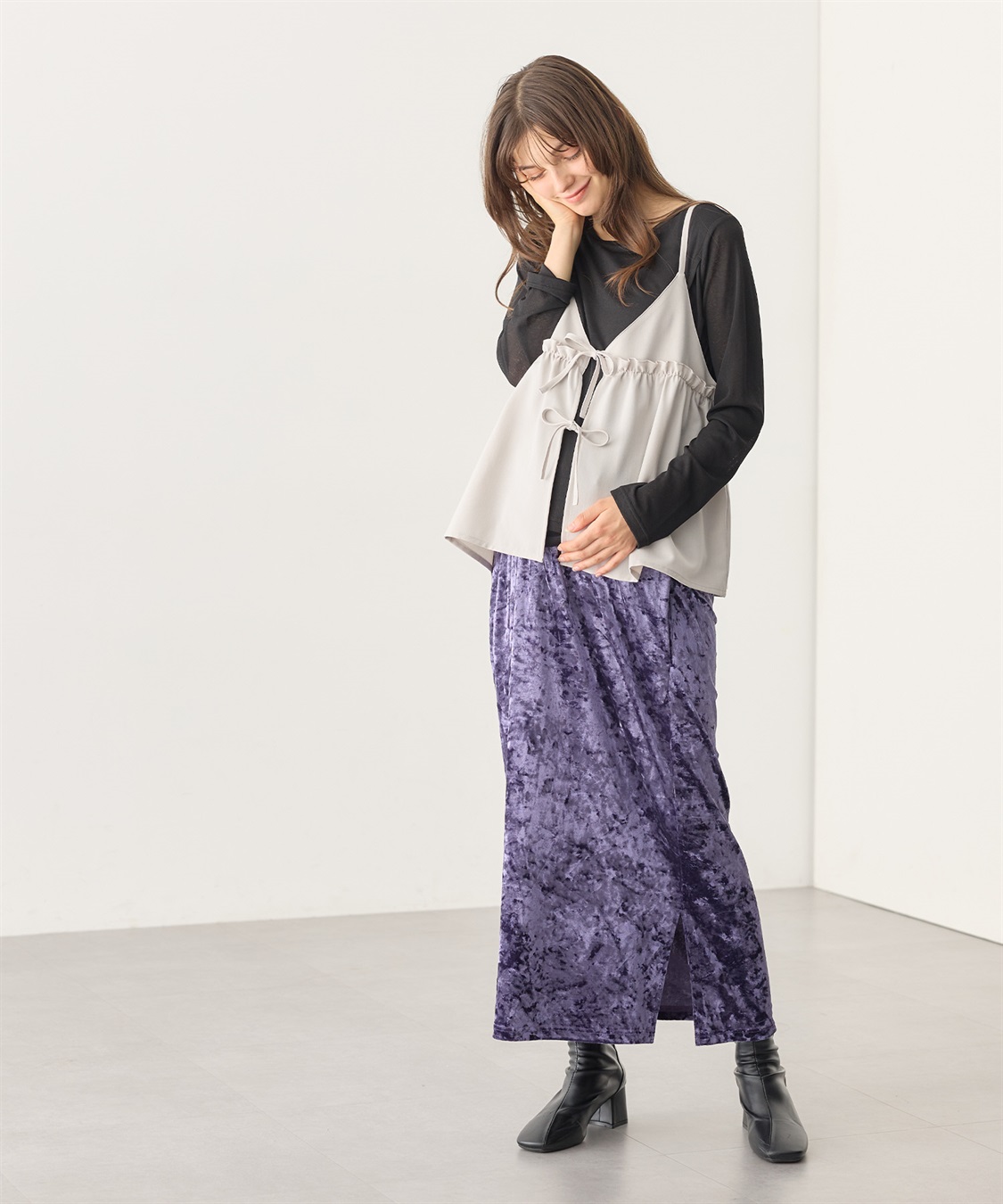 Rosemadame シアーカットソー×フレアキャミセット(マタニティ&授乳服）授乳口付き 授乳楽々 妊婦服 産前・産後対応_sub_21