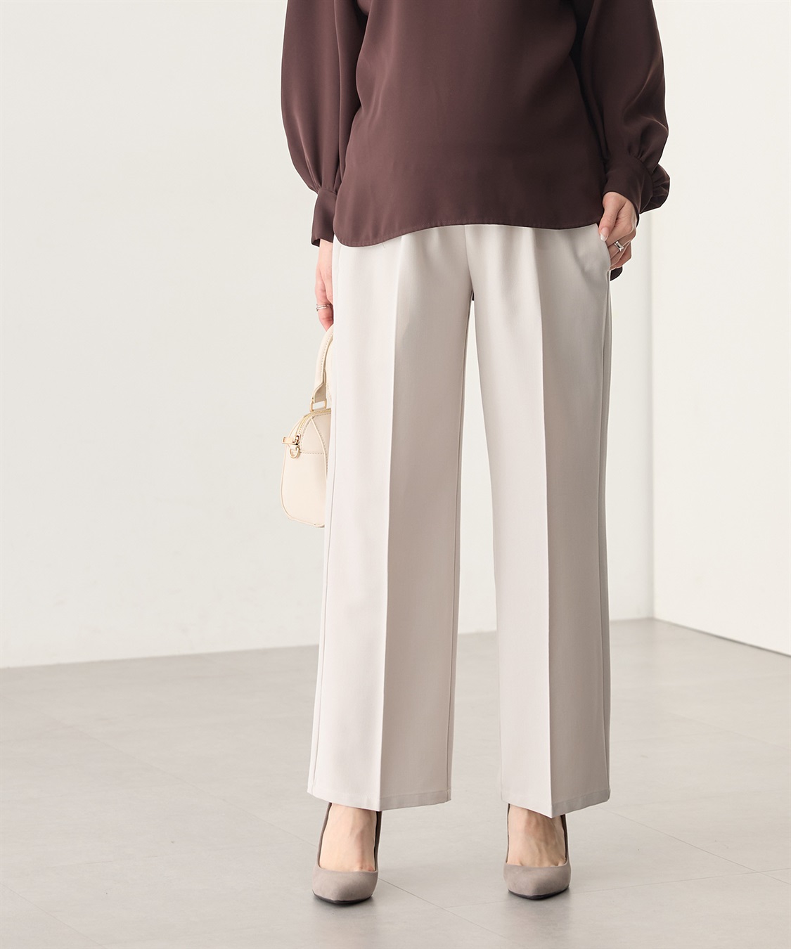 Rosemadame おなかを優しくカバーするストレートパンツ（マタニティ/ 妊婦服）産前・産後対応_sub_1