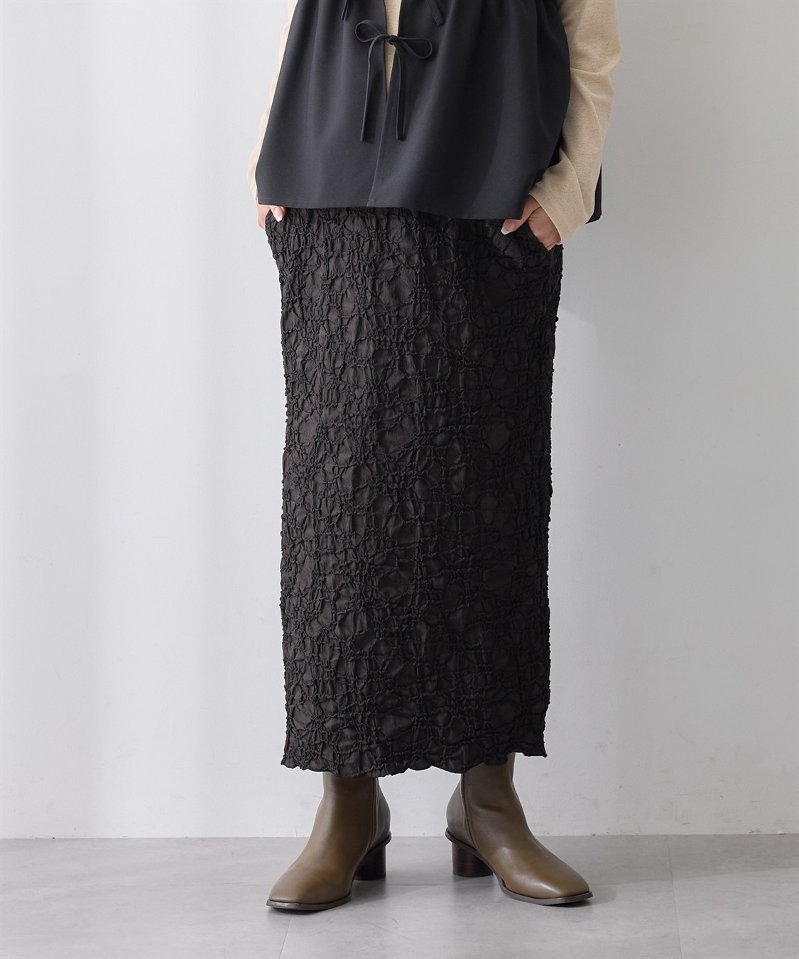 Rosemadame ふくれシャーリングスカート（マタニティ～産後）妊婦服 産前・産後対応_sub_2