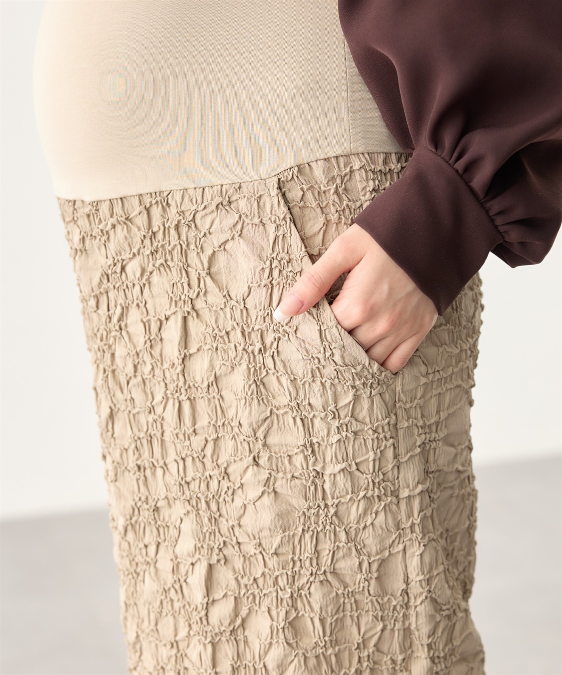 Rosemadame ふくれシャーリングスカート（マタニティ～産後）妊婦服 産前・産後対応_sub_9