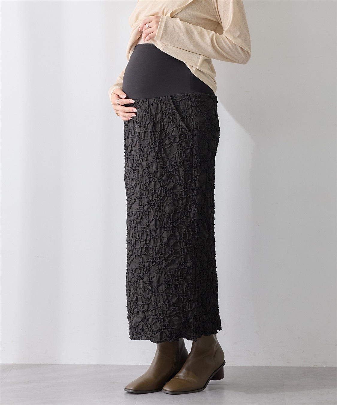 Rosemadame ふくれシャーリングスカート（マタニティ～産後）妊婦服 産前・産後対応_sub_12