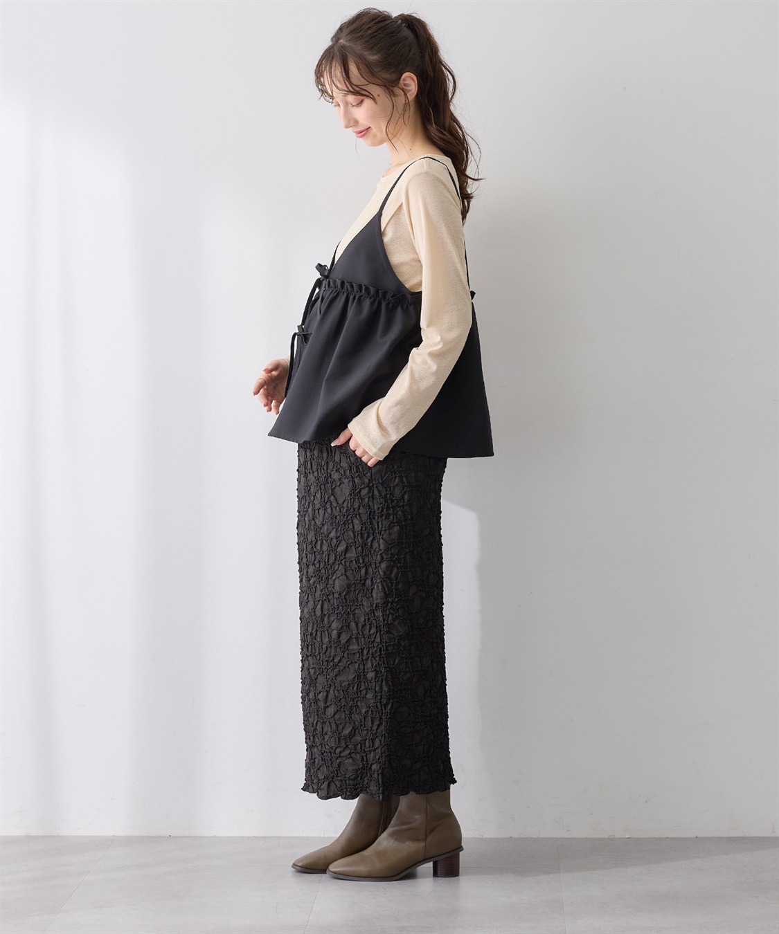 Rosemadame ふくれシャーリングスカート（マタニティ～産後）妊婦服 産前・産後対応_sub_13