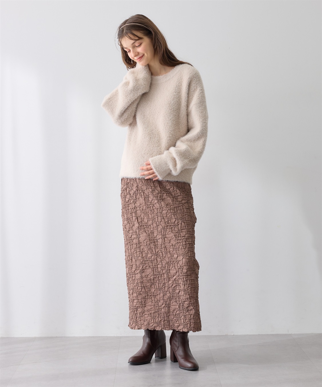 Rosemadame ふくれシャーリングスカート（マタニティ～産後）妊婦服 産前・産後対応_sub_17