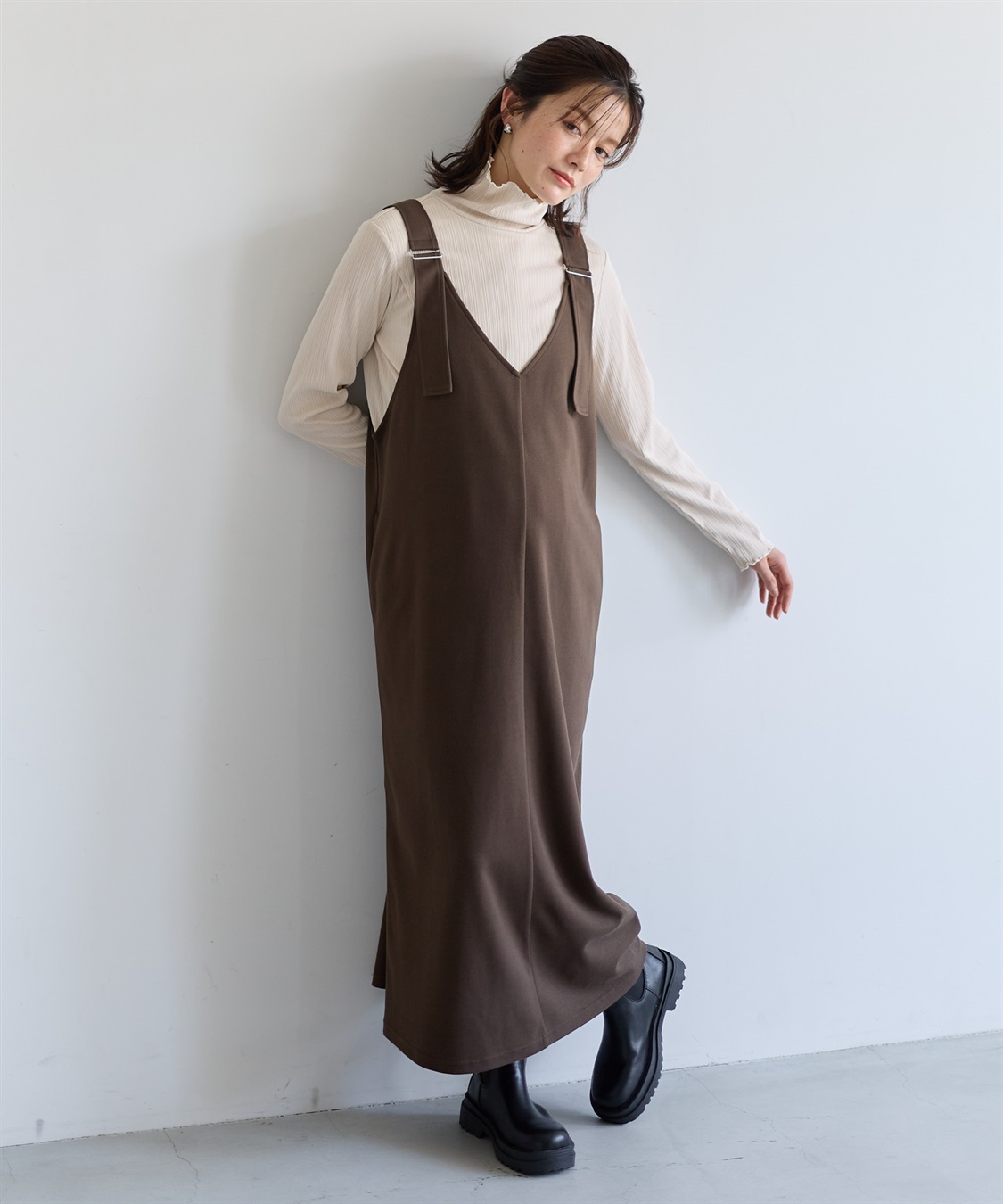 Rosemadame メロウリブカットソー×ニットカルゼジャンパースカート_sub_1