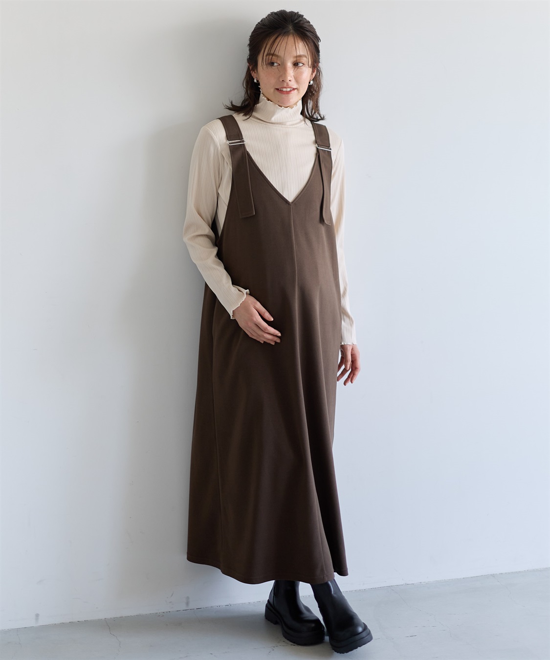 Rosemadame メロウリブカットソー×ニットカルゼジャンパースカート_sub_3