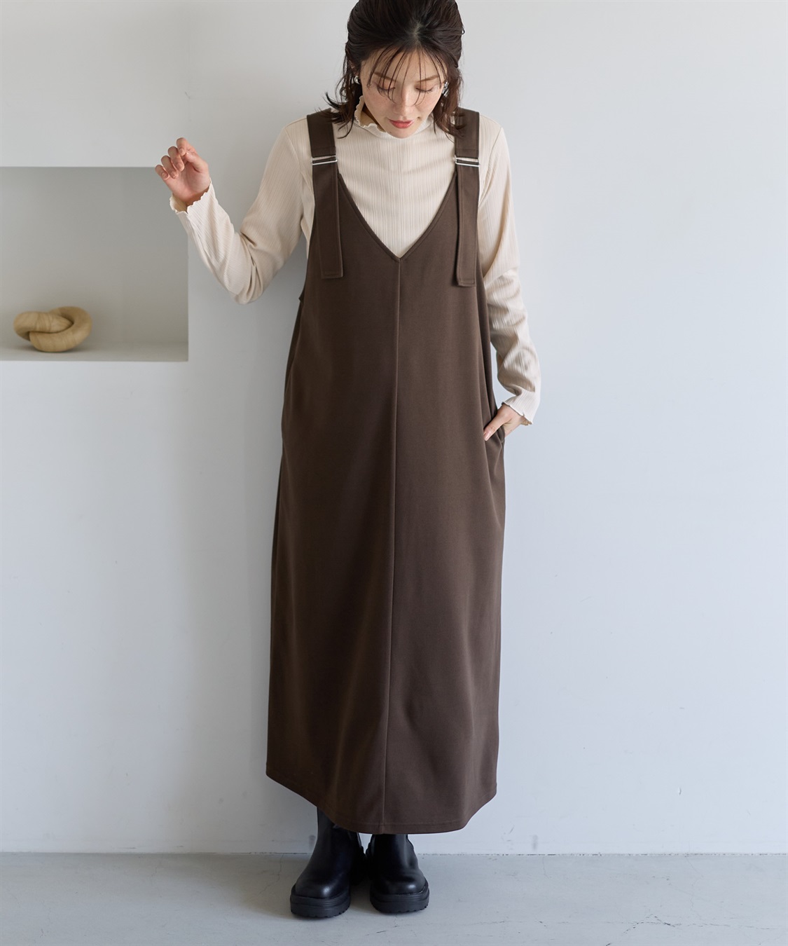 Rosemadame メロウリブカットソー×ニットカルゼジャンパースカート_sub_4