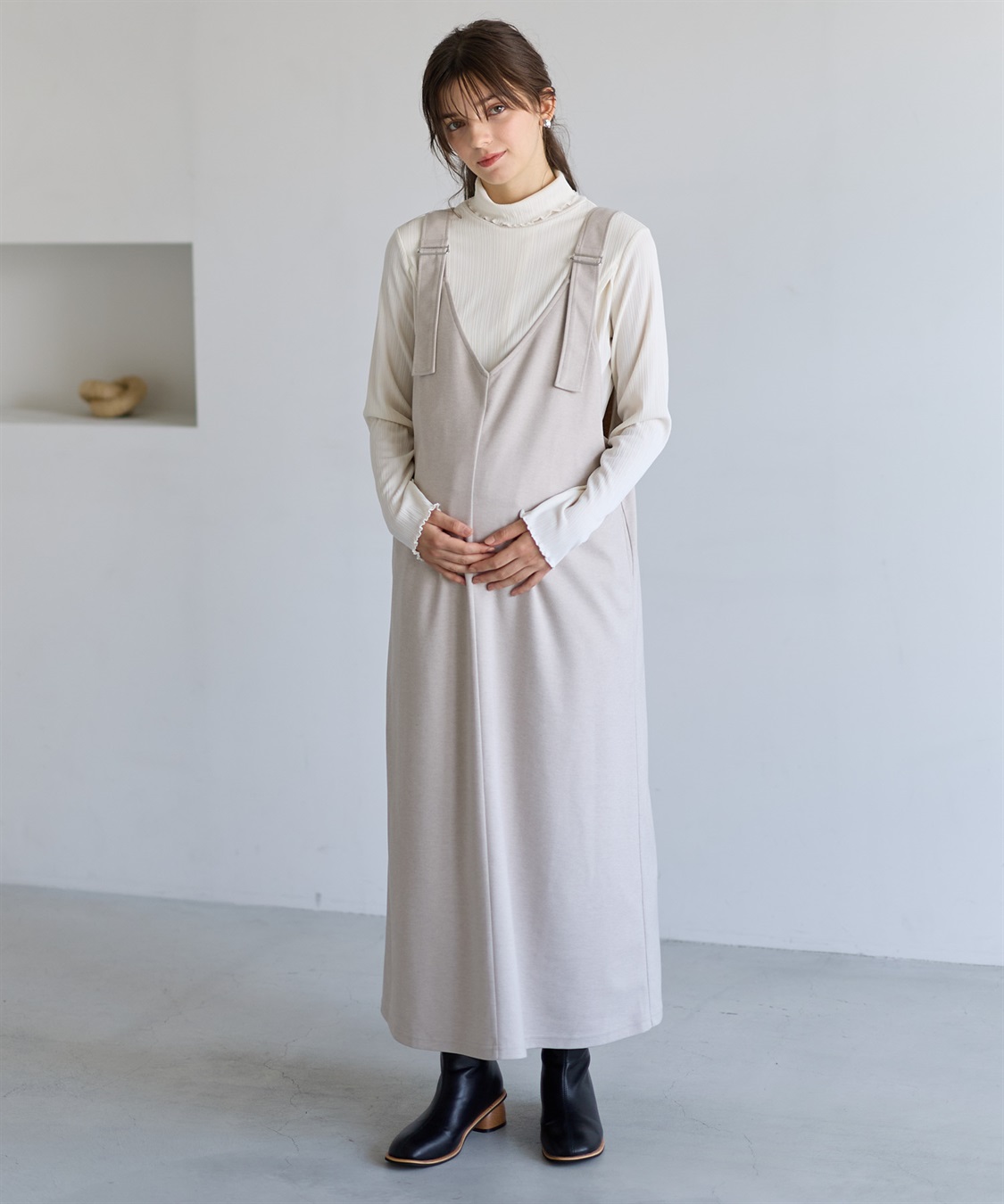 Rosemadame メロウリブカットソー×ニットカルゼジャンパースカート_sub_6