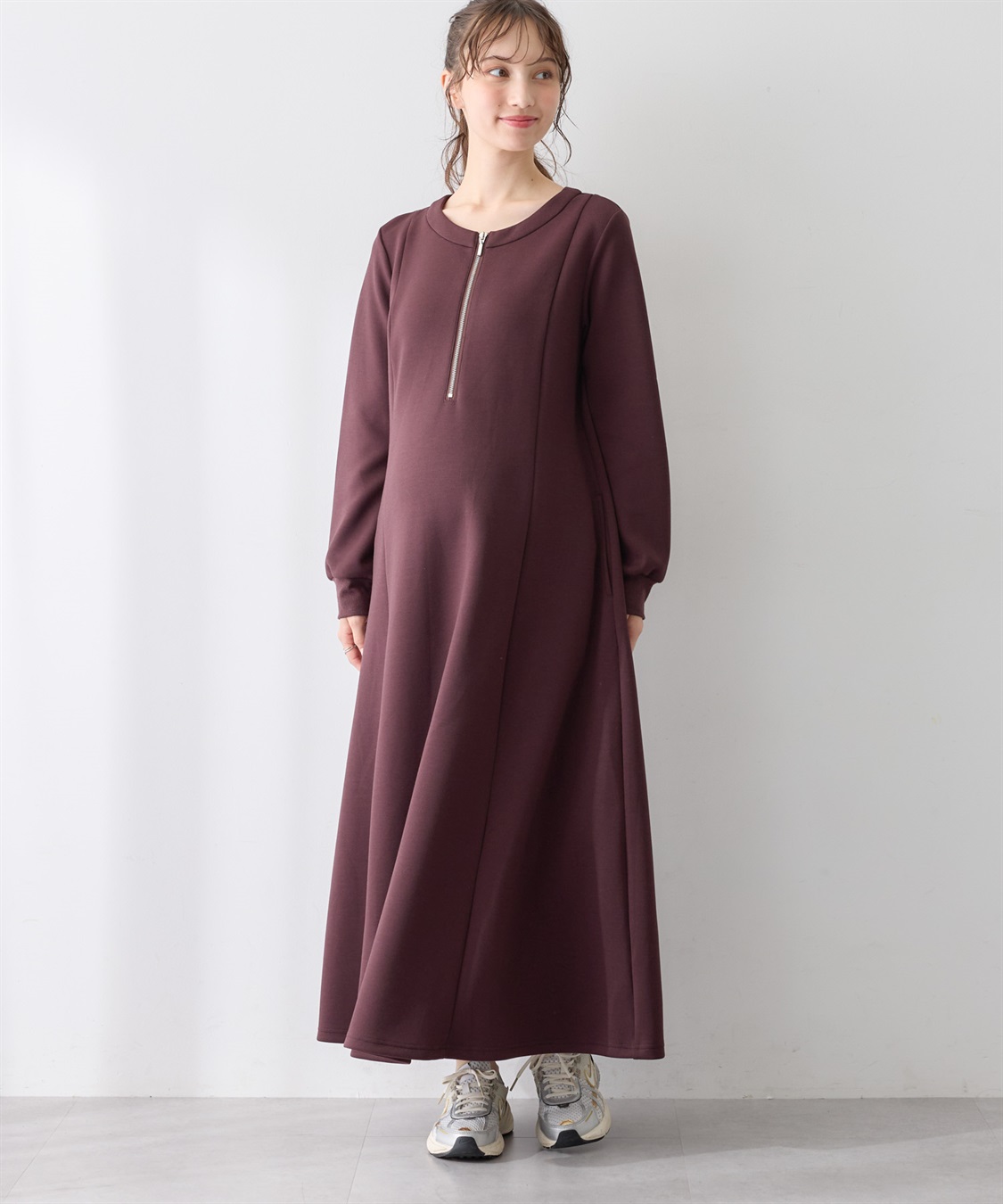 Rosemadame ダンボールフレアワンピース(マタニティ&授乳服）授乳口付き 授乳楽々 妊婦服 産前・産後対応_sub_2