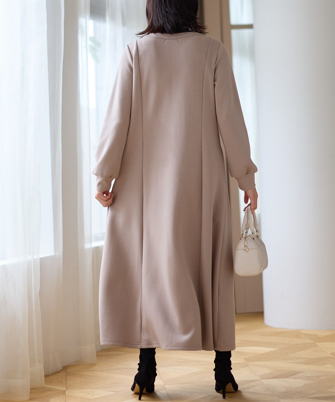 Rosemadame ダンボールフレアワンピース(マタニティ&授乳服）授乳口付き 授乳楽々 妊婦服 産前・産後対応_sub_5