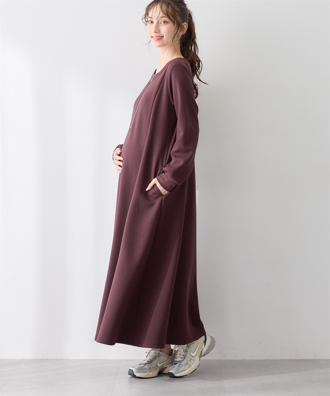 Rosemadame ダンボールフレアワンピース(マタニティ&授乳服）授乳口付き 授乳楽々 妊婦服 産前・産後対応_sub_12