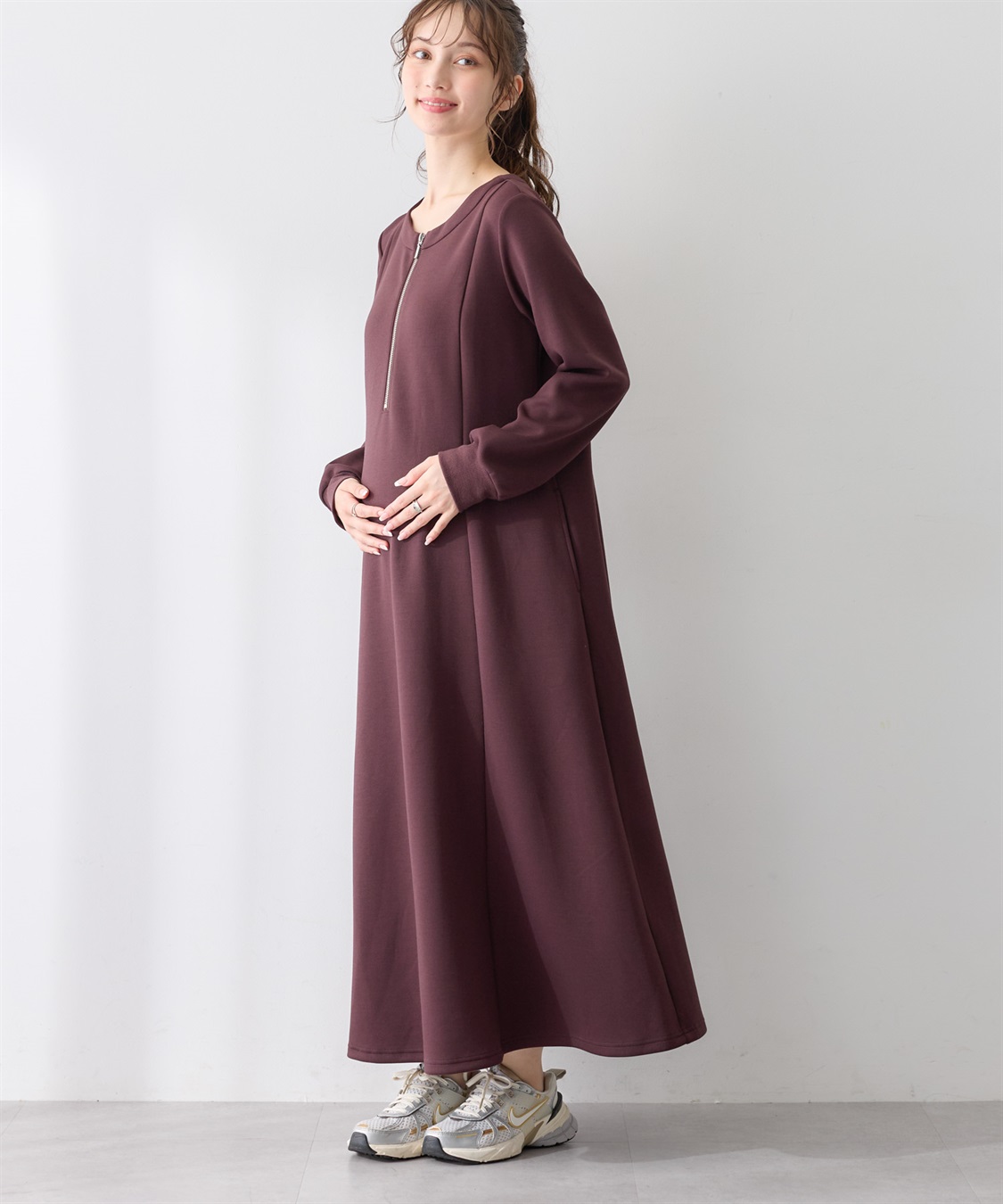 Rosemadame ダンボールフレアワンピース(マタニティ&授乳服）授乳口付き 授乳楽々 妊婦服 産前・産後対応_sub_13