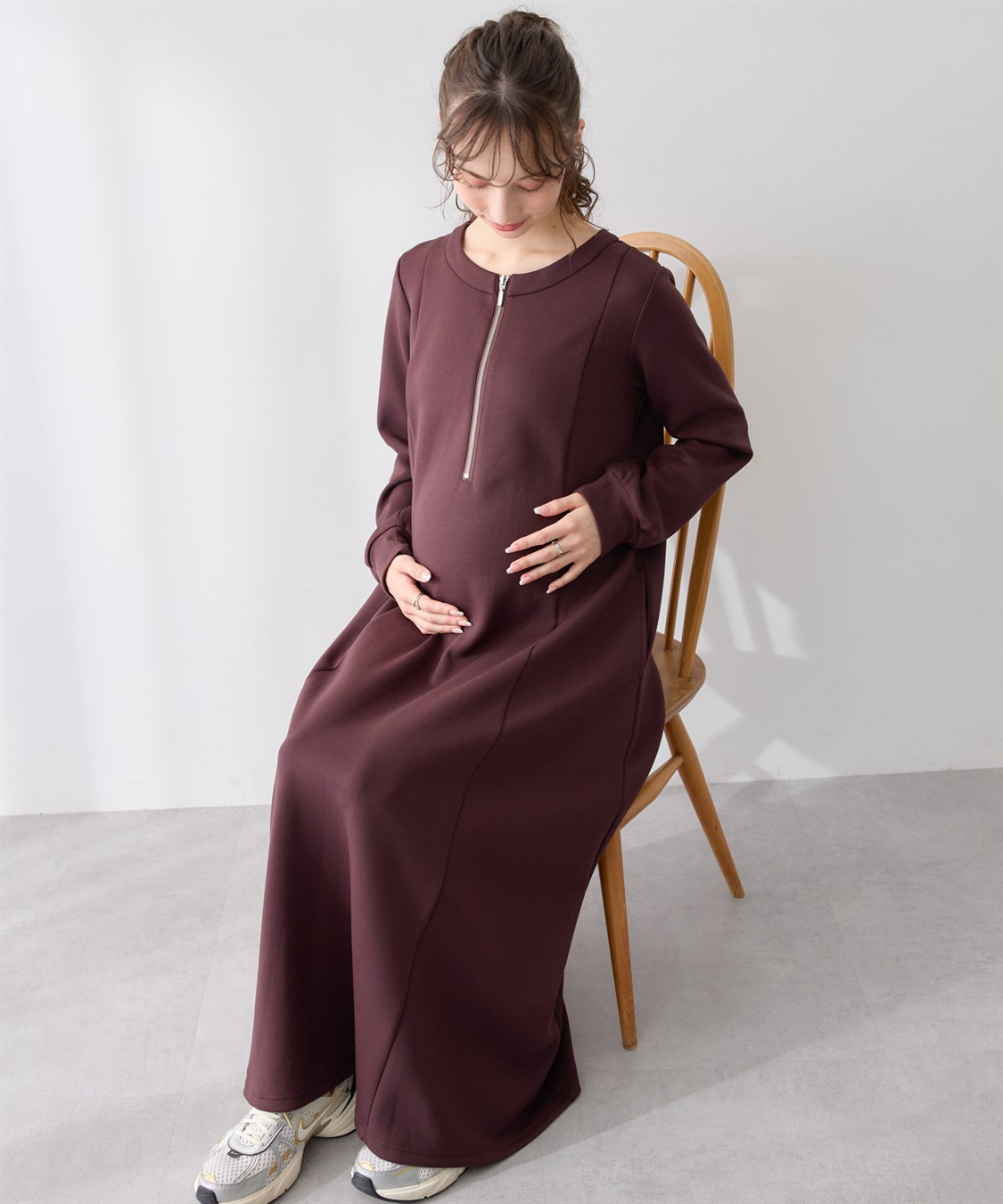 Rosemadame ダンボールフレアワンピース(マタニティ&授乳服）授乳口付き 授乳楽々 妊婦服 産前・産後対応_sub_14