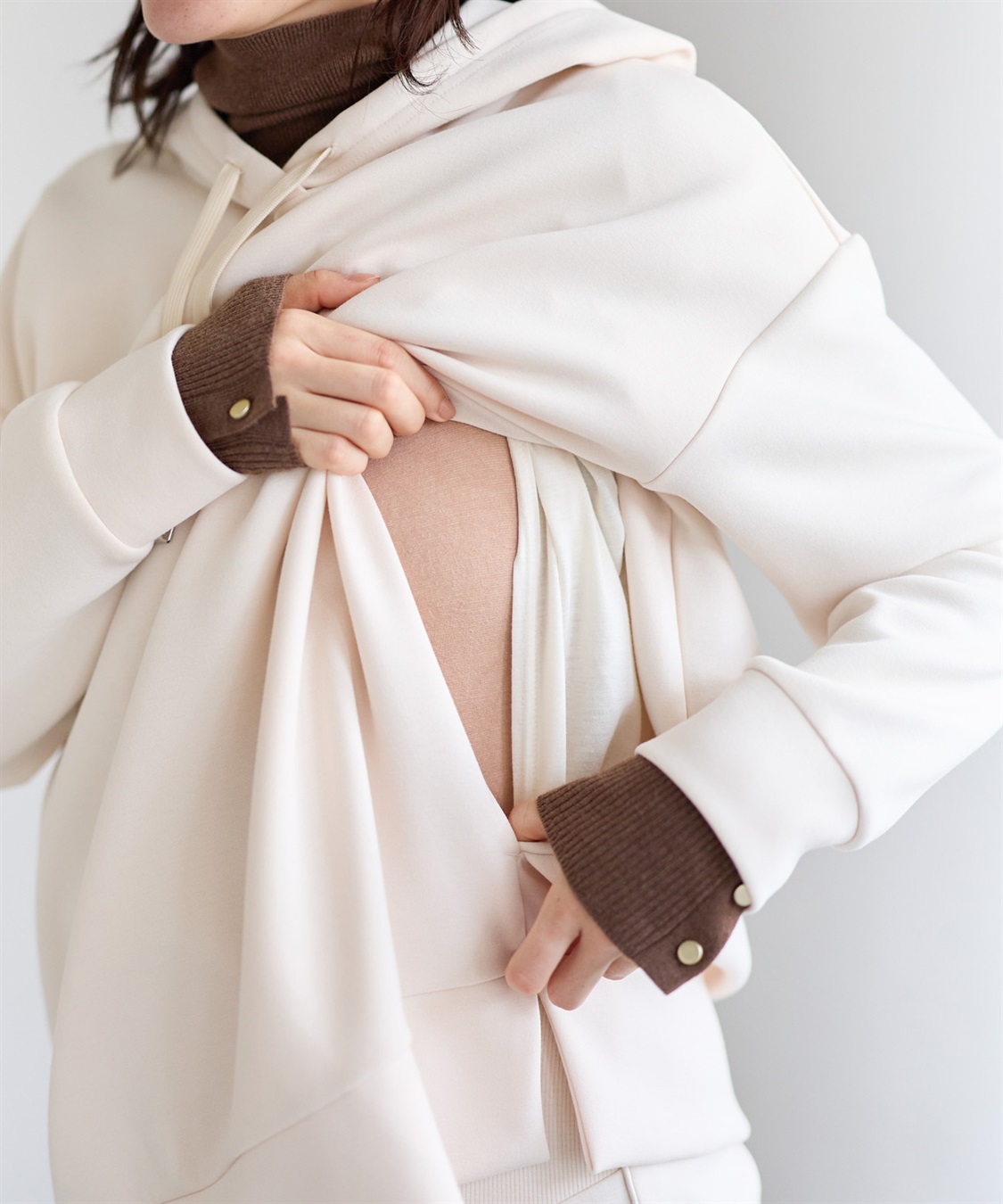 Rosemadame ダンボールパーカートップス(マタニティ&授乳服）授乳口付き 授乳楽々 妊婦服 産前・産後対応_sub_14