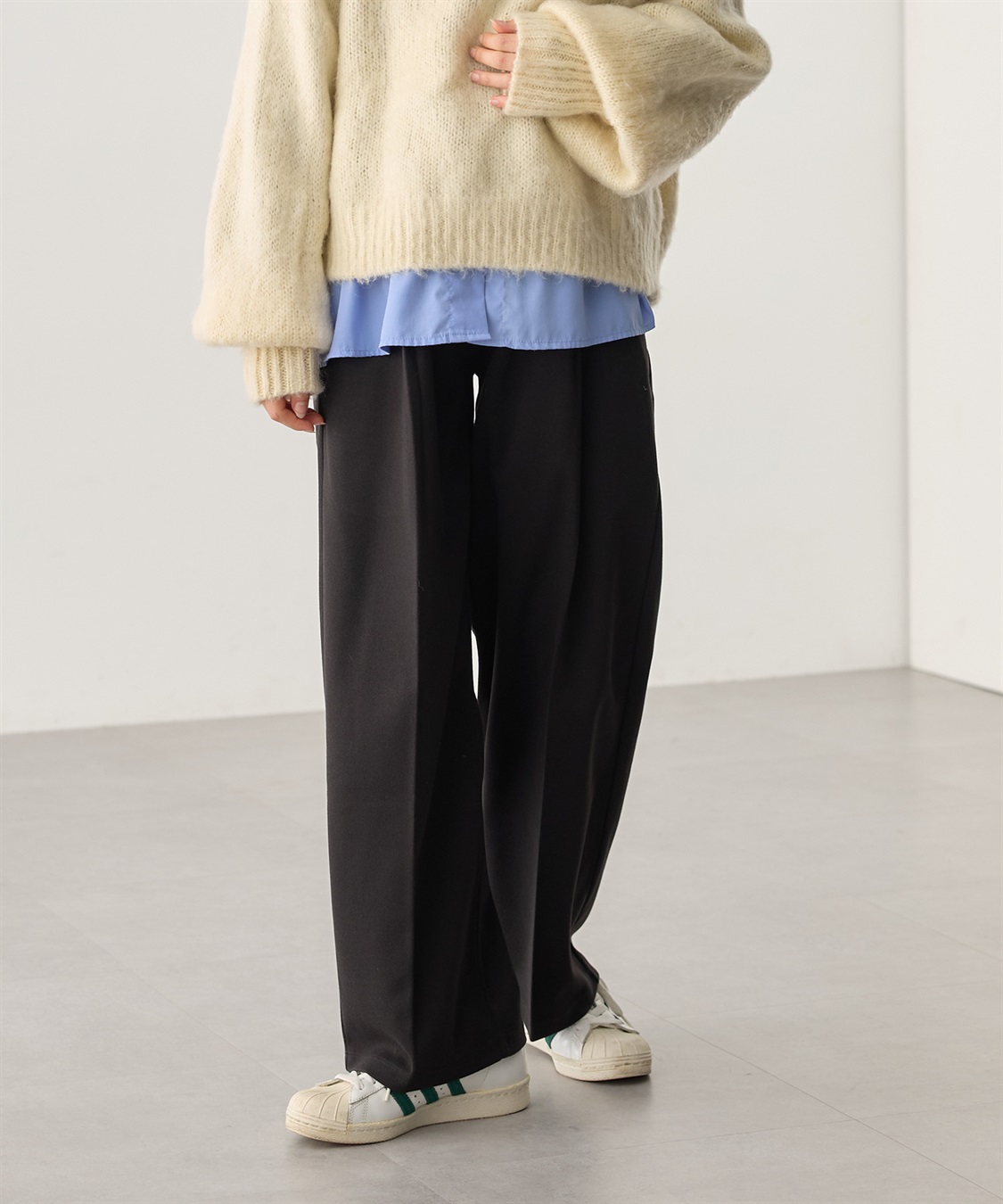 Rosemadame ニットツイル起毛セミワイドパンツ（マタニティ～産後）妊婦服 産前・産後対応_sub_2