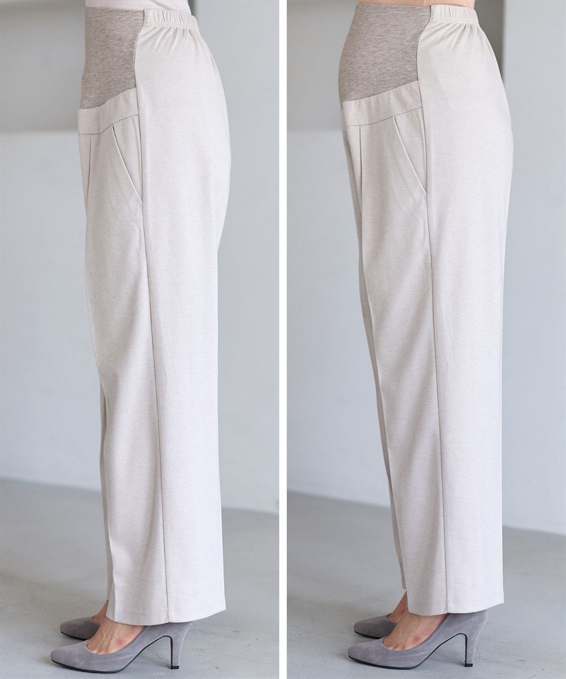 Rosemadame ニットツイル起毛セミワイドパンツ（マタニティ～産後）妊婦服 産前・産後対応_sub_6