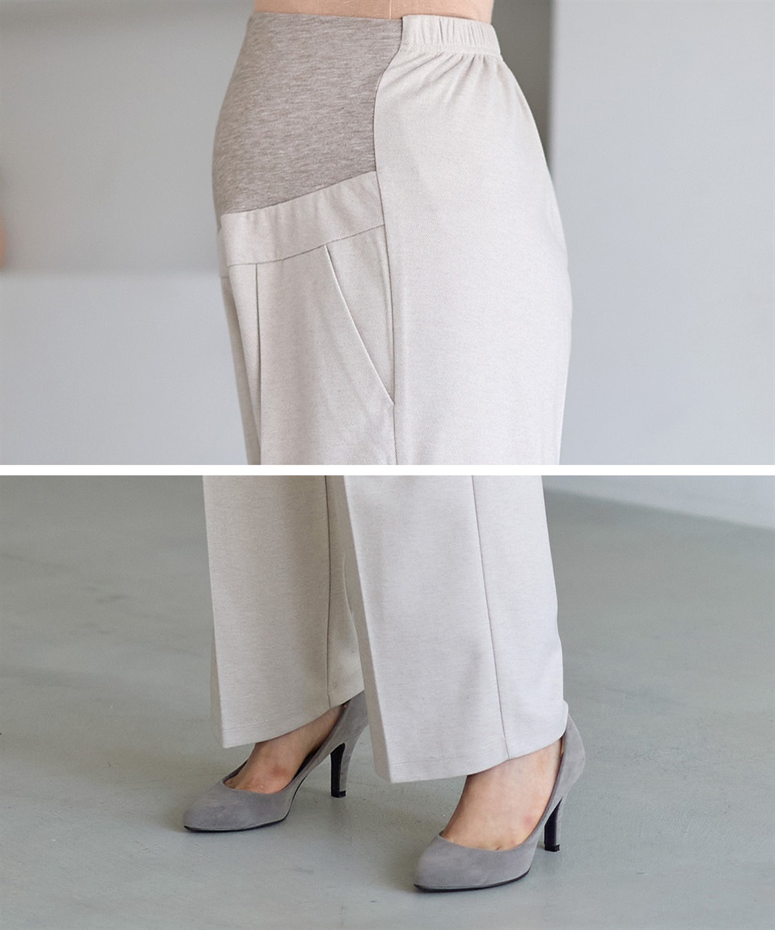 Rosemadame ニットツイル起毛セミワイドパンツ（マタニティ～産後）妊婦服 産前・産後対応_sub_11