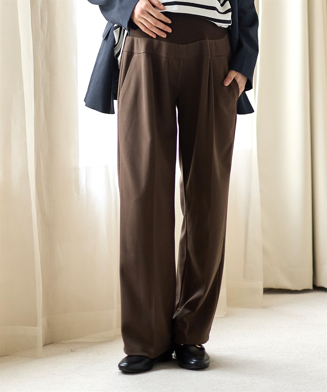 Rosemadame ニットツイル起毛セミワイドパンツ（マタニティ～産後）妊婦服 産前・産後対応_sub_16