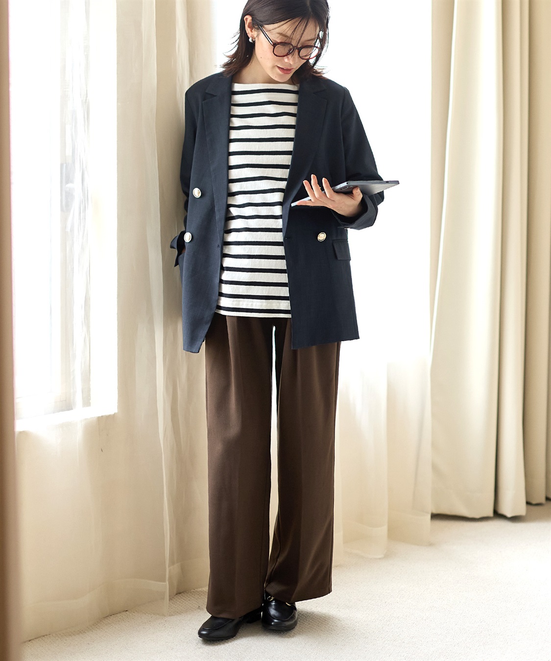 Rosemadame ニットツイル起毛セミワイドパンツ（マタニティ～産後）妊婦服 産前・産後対応_sub_17