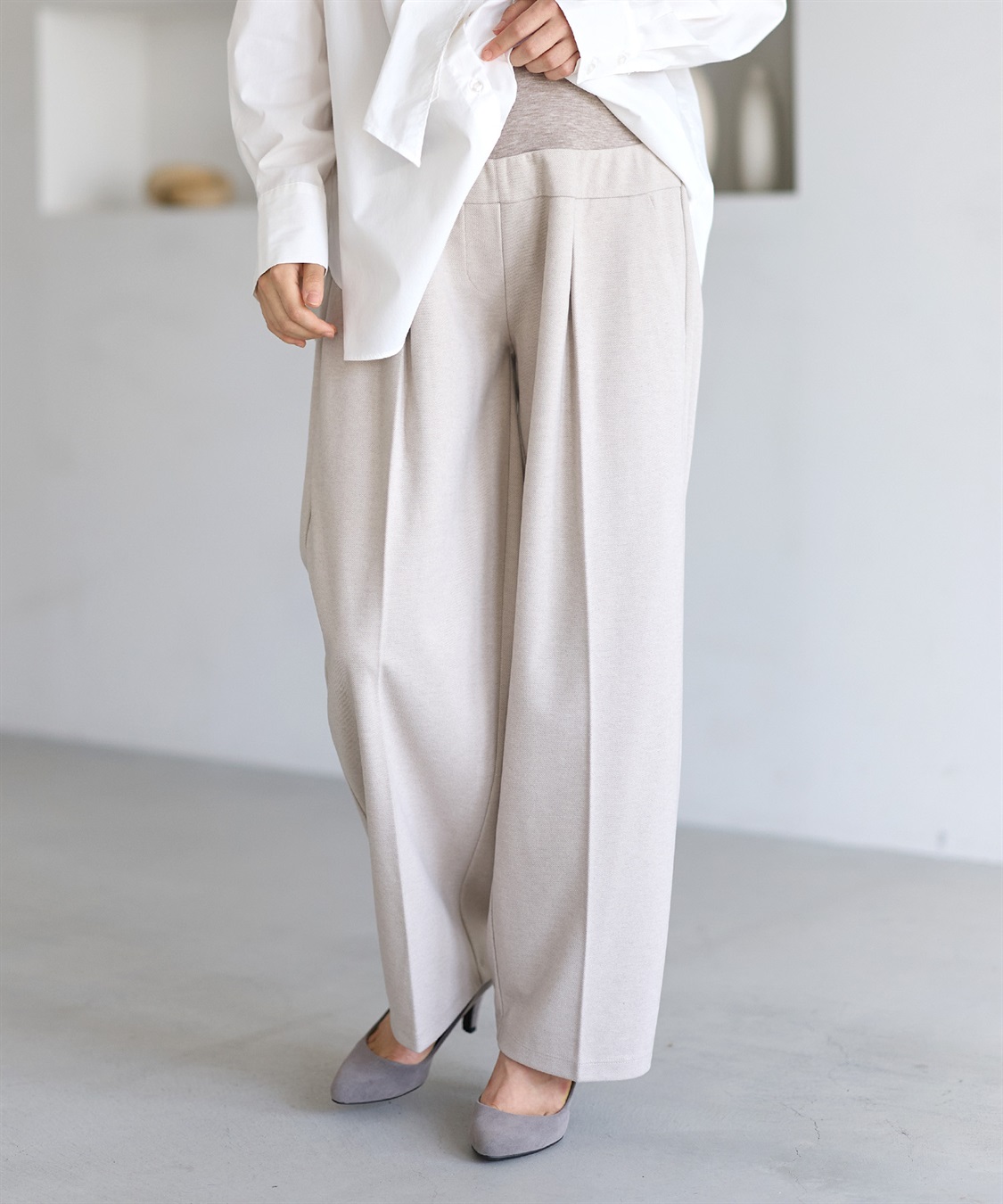 Rosemadame ニットツイル起毛セミワイドパンツ（マタニティ～産後）妊婦服 産前・産後対応_sub_20