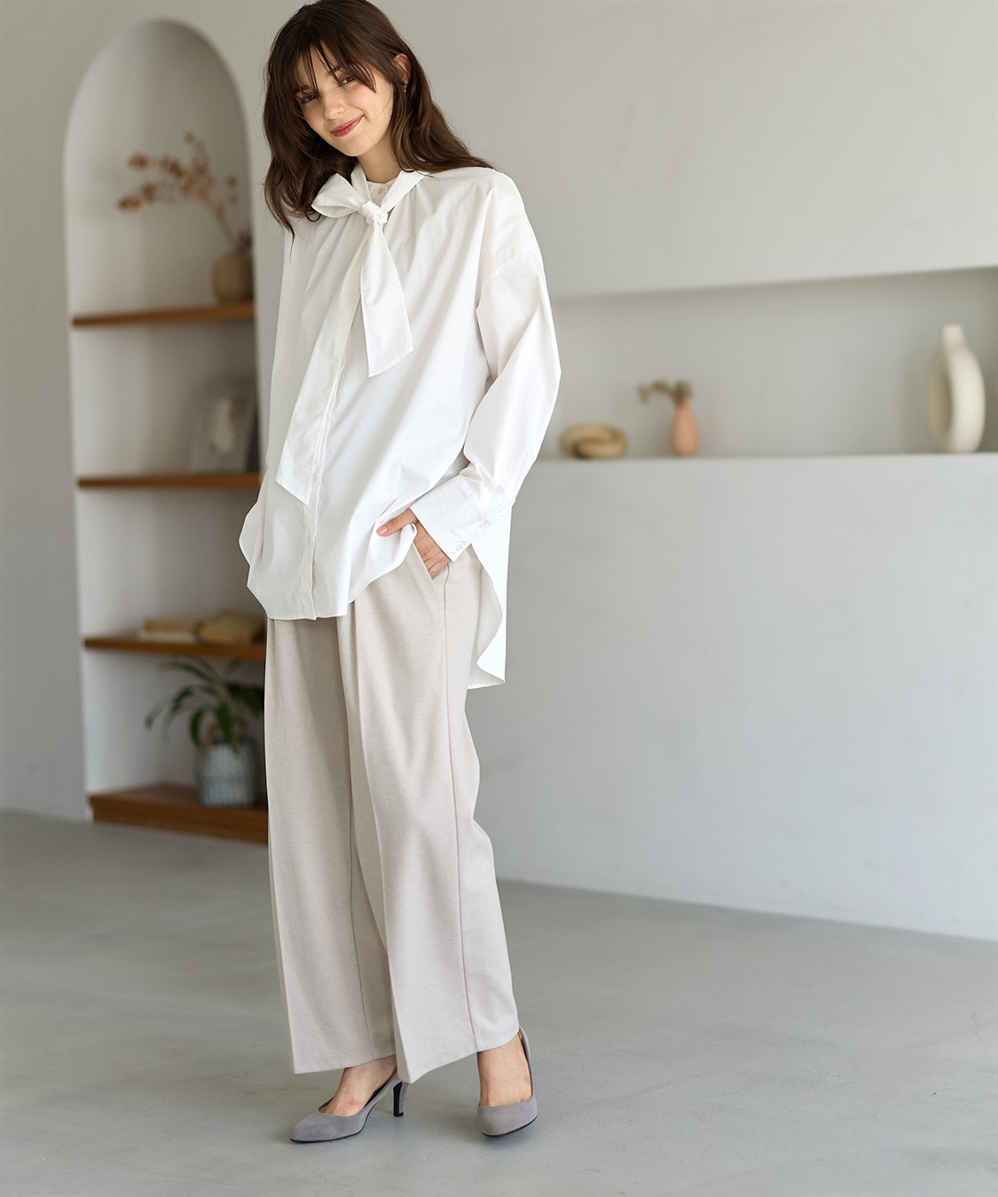 Rosemadame ニットツイル起毛セミワイドパンツ（マタニティ～産後）妊婦服 産前・産後対応_sub_22