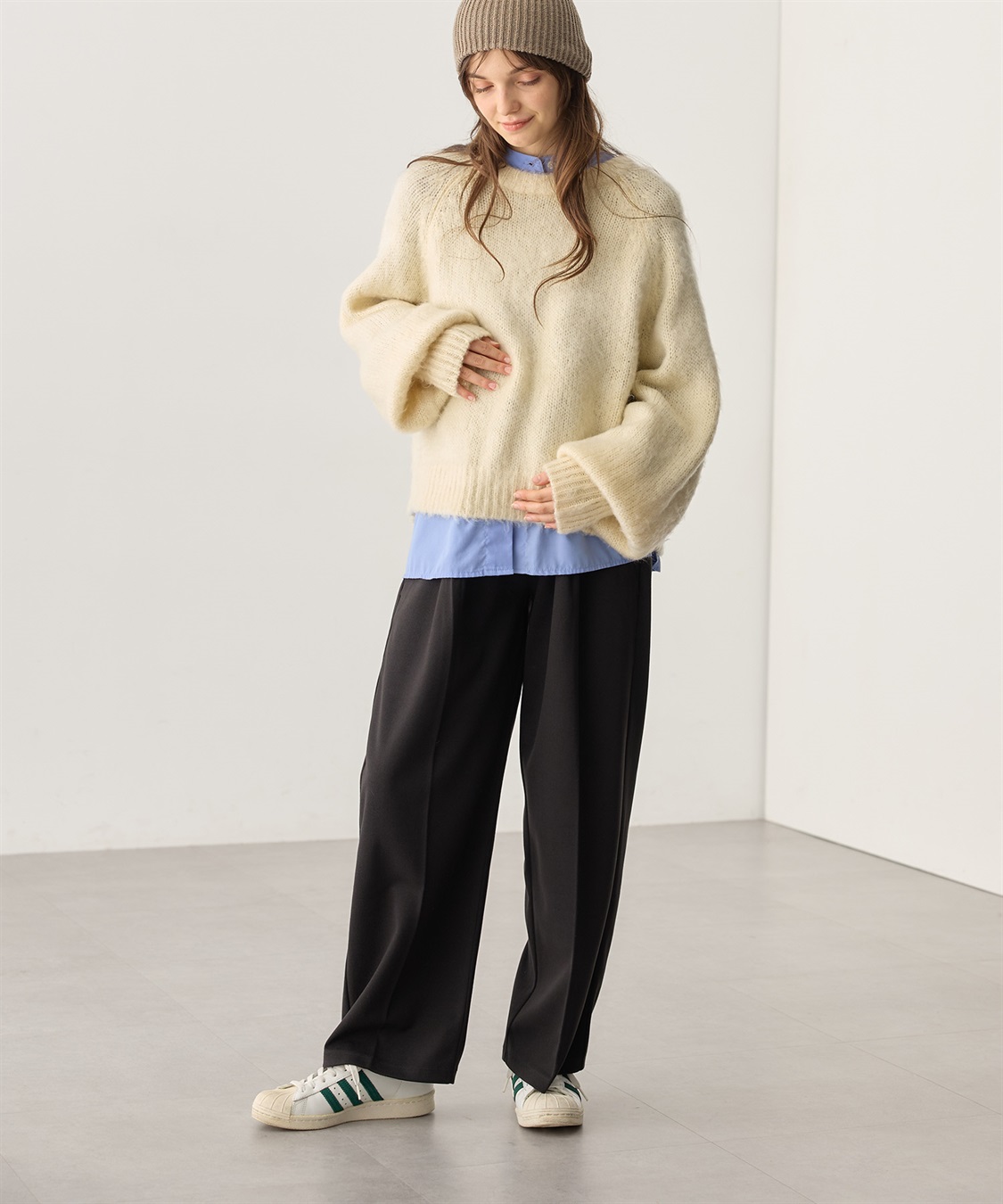 Rosemadame ニットツイル起毛セミワイドパンツ（マタニティ～産後）妊婦服 産前・産後対応_sub_26