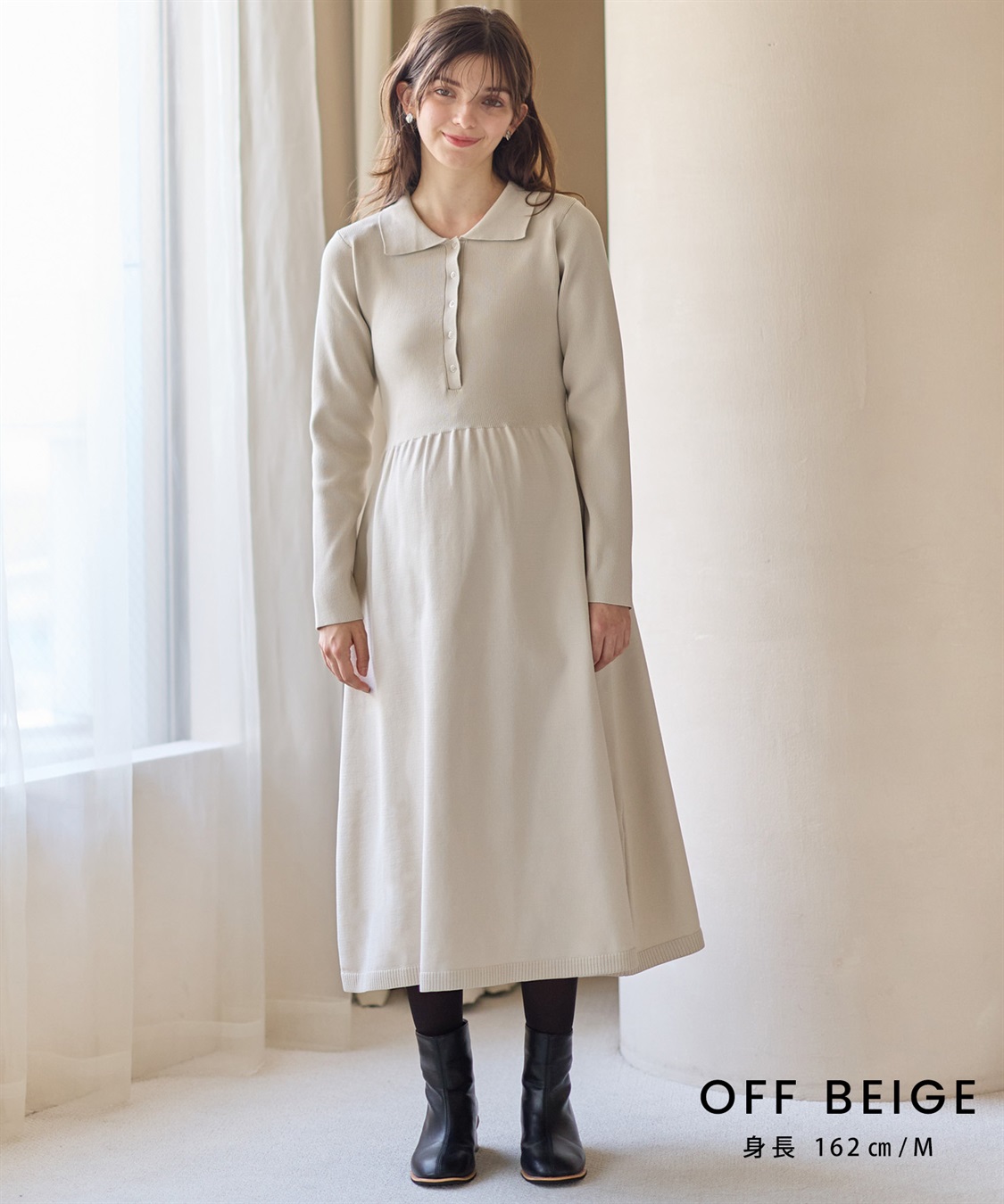 Rosemadame ポロニットワンピース(マタニティ&授乳服）授乳口付き 授乳楽々 妊婦服 産前・産後対応_sub_9