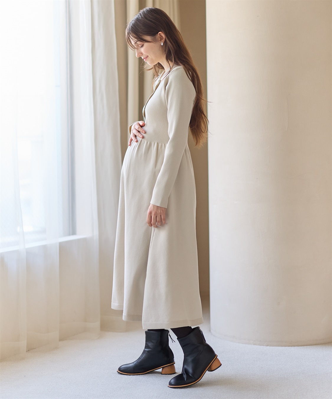 Rosemadame ポロニットワンピース(マタニティ&授乳服）授乳口付き 授乳楽々 妊婦服 産前・産後対応_sub_11